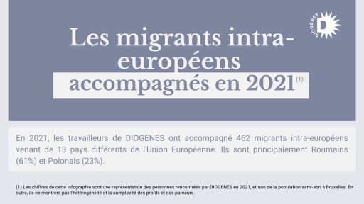 En 2021, les travailleurs de DIOGENES ont accompagné 462 migrants intra-européens venant de 13 pays différents de l'Union Européenne. Ils sont principalement Roumains (61%) et Polonais (23%).